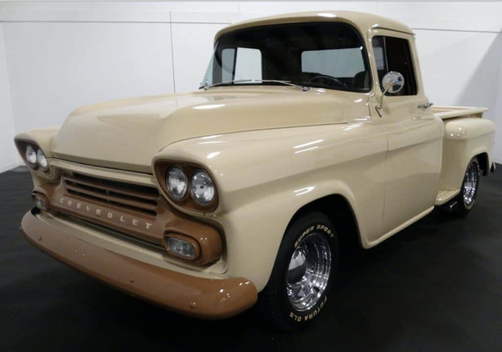 This is a picture of a 1959 chevy 3100 that is going to get a LS engine swap