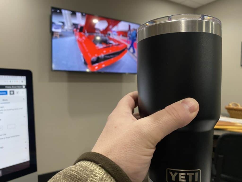this is a picture of a yeti tumbler taken to illustrate my recommendation of a yeti cooler