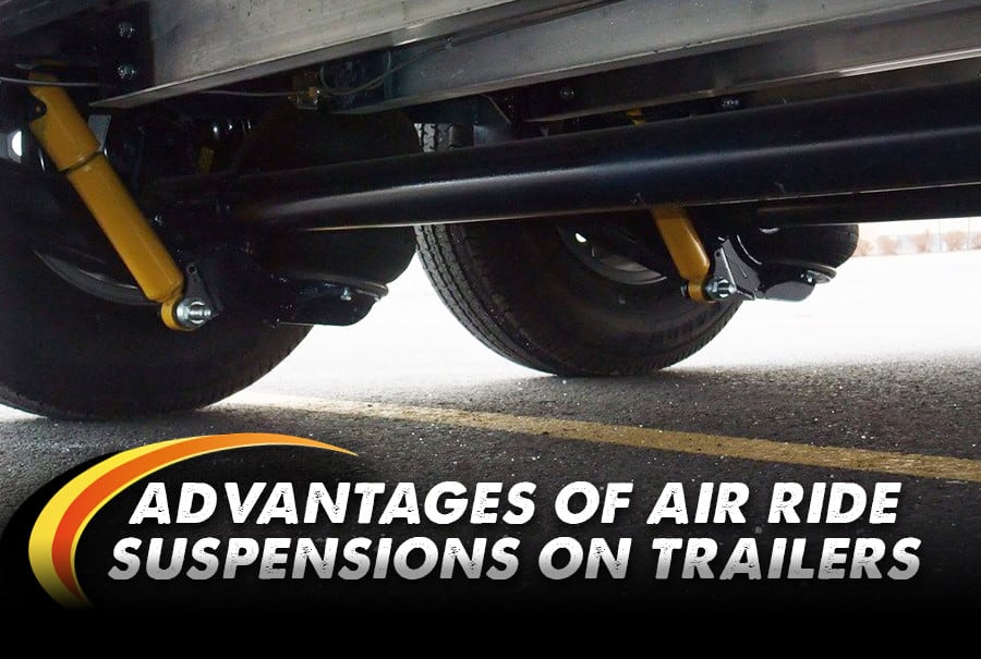 picture of an air ride suspension on an enclosed trailer