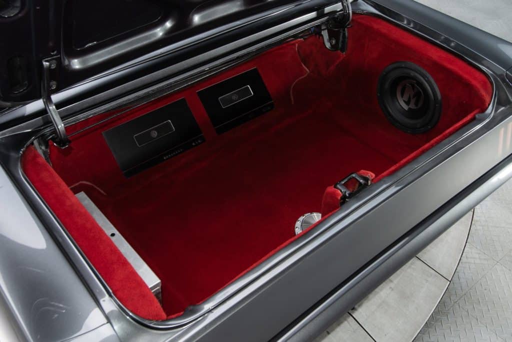 audio system in trunk of the 486 HP 1965 Ford Mustang Pro Touring Restomod