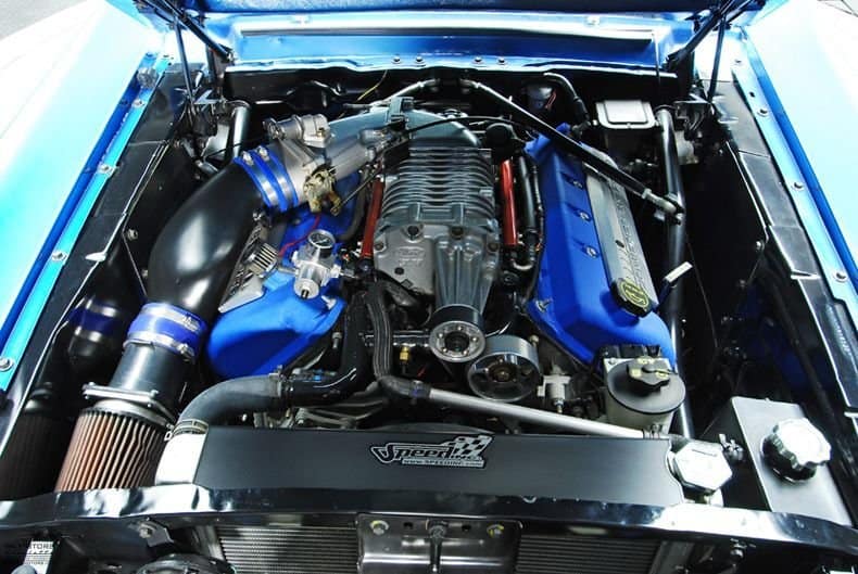 another picture of the engine in the Supercharged Restomod 1967 Ford Mustang GT500