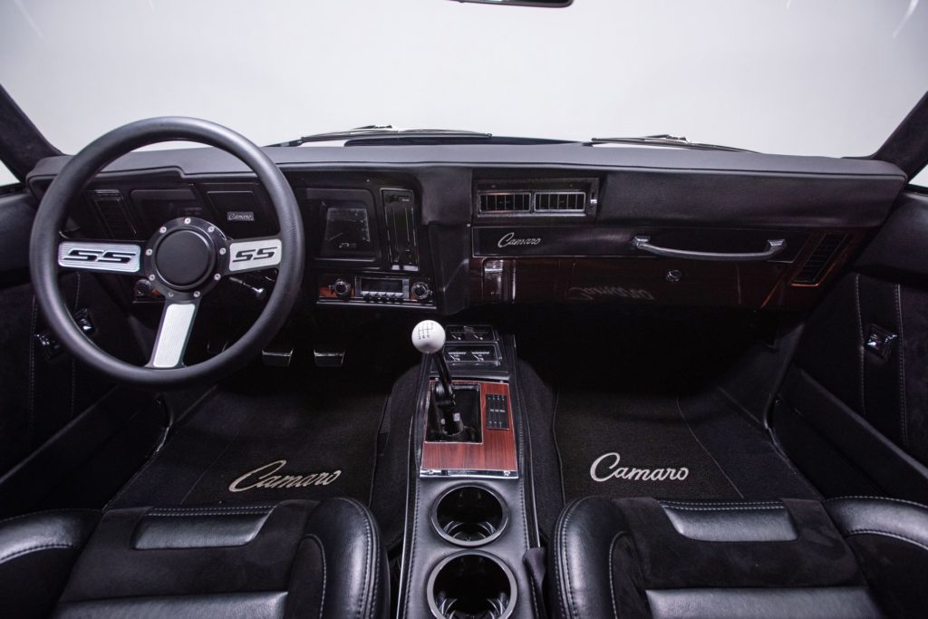 comfortable and well thought our interior in the 1969 Chevrolet Camaro Supercharged Restomod
