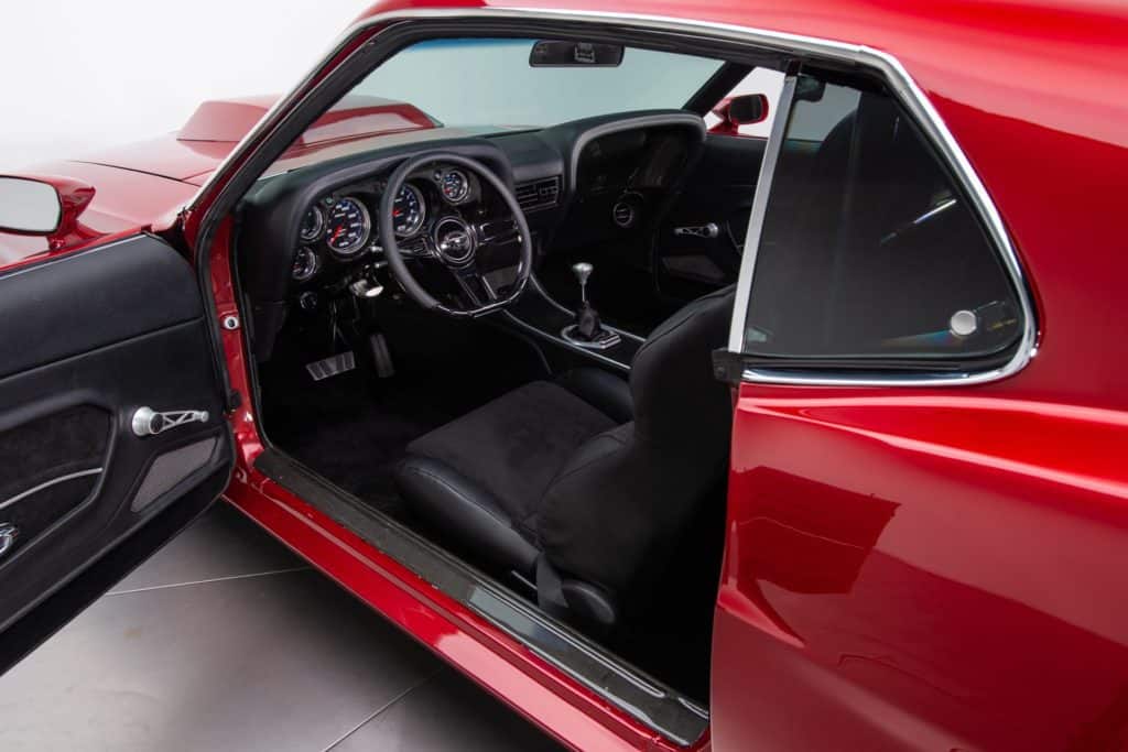 interior of the 912HP 1970 Ford Mustang Mach 1 Restomod